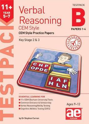 Book cover for 11+ Verbal Reasoning Year 5-7 CEM Style Testpack B Papers 1-4