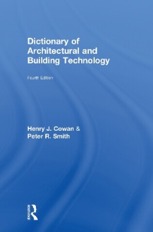 Cover of Dictionary of Architectural and Building Technology