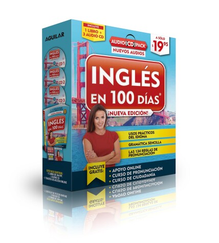 Book cover for Inglés en 100 días - Curso de Inglés - Audio Pack (Libro + 3 CD's Audio) / English in 100 Days Audio Pack