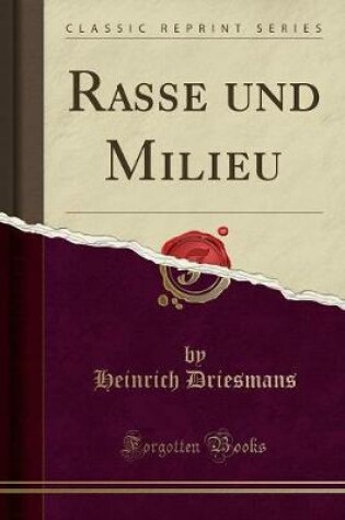 Cover of Rasse Und Milieu (Classic Reprint)