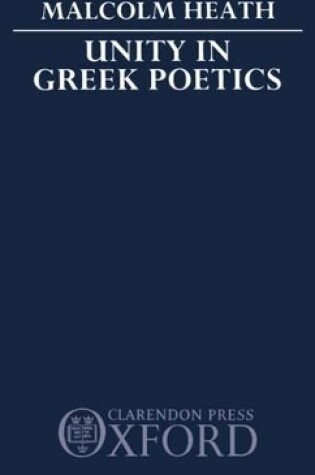 Cover of Unity in Greek Poetics