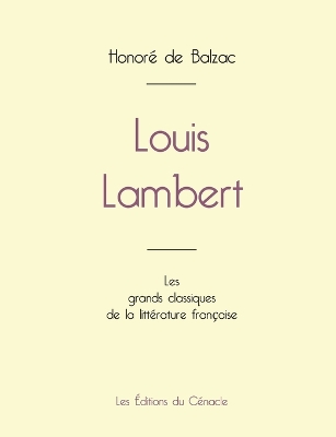Book cover for Louis Lambert de Balzac (édition grand format)