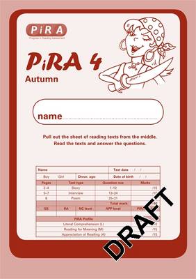 Book cover for Progress in Reading Assessment Test 4, Autumn Pk10