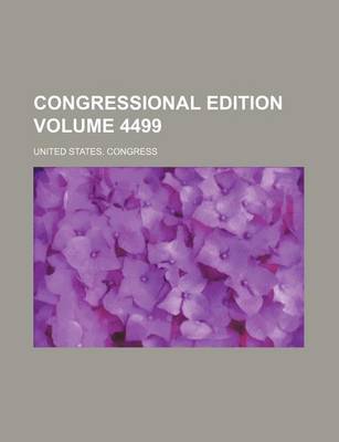 Book cover for Congressional Edition Volume 4499