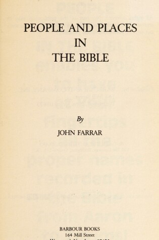 Cover of People and Places in the Bible