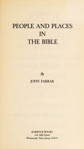 Book cover for People and Places in the Bible