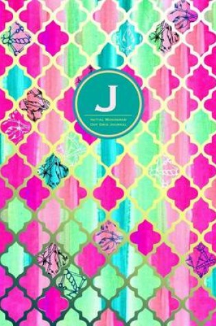 Cover of Initial J Monogram Journal - Dot Grid, Moroccan Pink Green
