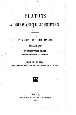 Book cover for Vertheidigungsrede des Sokrates und Kriton