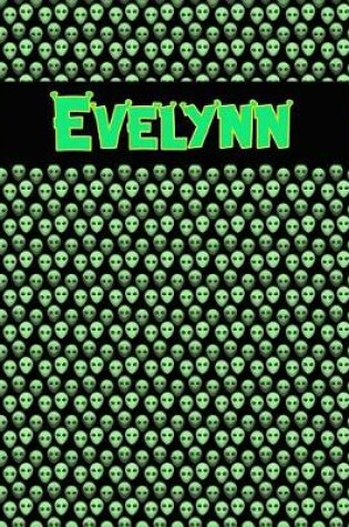 Cover of 120 Page Handwriting Practice Book with Green Alien Cover Evelynn