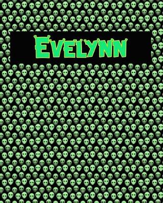 Book cover for 120 Page Handwriting Practice Book with Green Alien Cover Evelynn