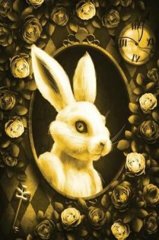 Cover of Alice in Wonderland Modern Journal - Outwards White Rabbit (Yellow)