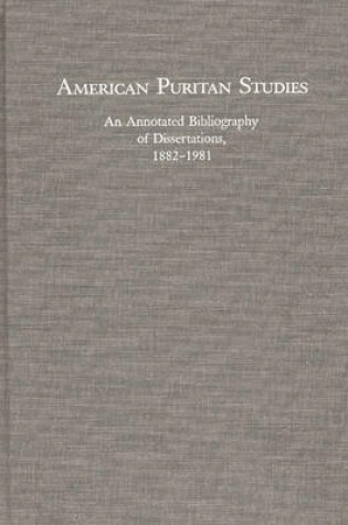 Cover of American Puritan Studies