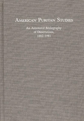 Cover of American Puritan Studies