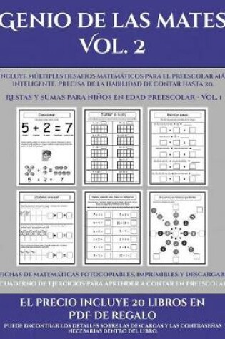 Cover of Cuaderno de ejercicios para aprender a contar en preescolar (Genio de las mates Vol. 2)