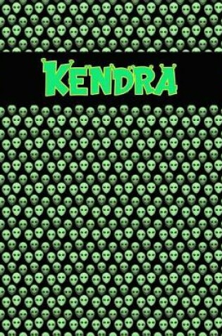 Cover of 120 Page Handwriting Practice Book with Green Alien Cover Kendra