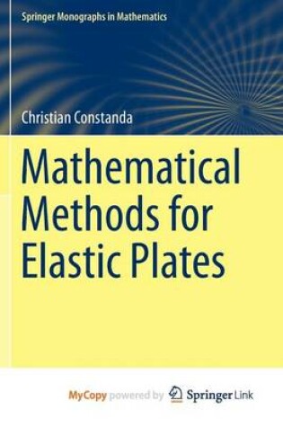 Cover of Mathematical Methods for Elastic Plates