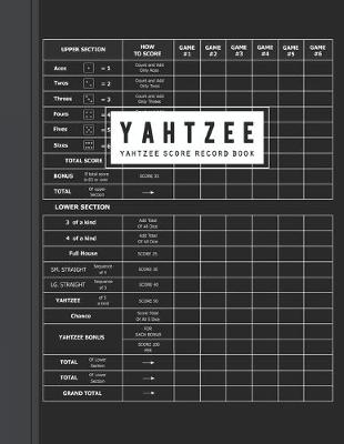 Book cover for Yahtzee Score Sheet