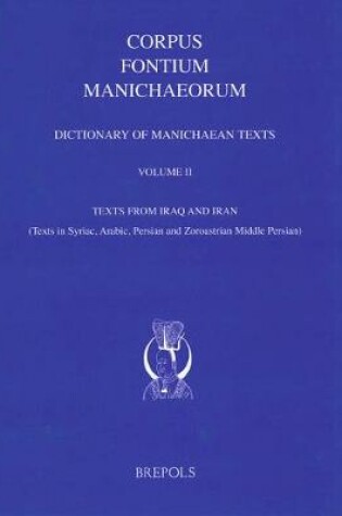 Cover of Dictionary of Manichaean Texts. Volume II