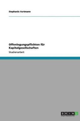 Cover of Offenlegungspflichten für Kapitalgesellschaften