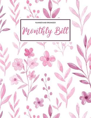 Book cover for Planner and Organizer Monthly Bill