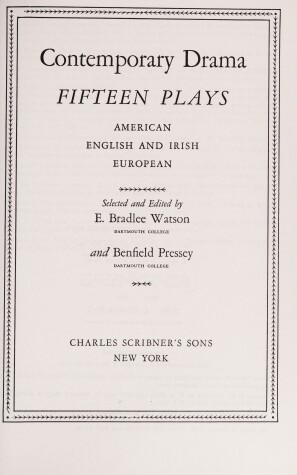 Book cover for Contemporary Drama, Fifteen Plays