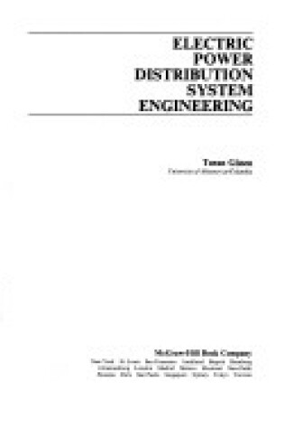 Cover of Electric Power Distribution System Engineering