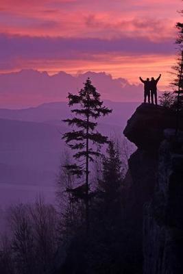 Book cover for Two Hikers in the Mountains at Sunset Adventure Journal