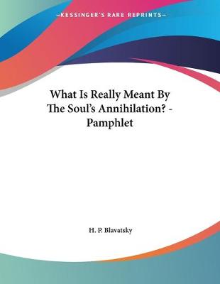 Book cover for What Is Really Meant By The Soul's Annihilation? - Pamphlet