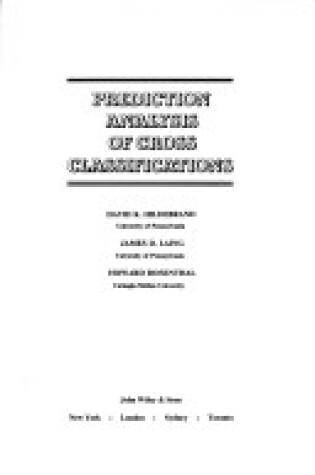 Cover of Prediction Analysis of Cross Classifications