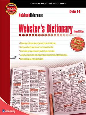 Book cover for Webster's Dictionary, Grades 4 - 8