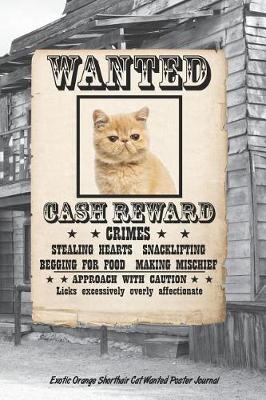 Book cover for Exotic Orange Shorthair Cat Wanted Poster Journal