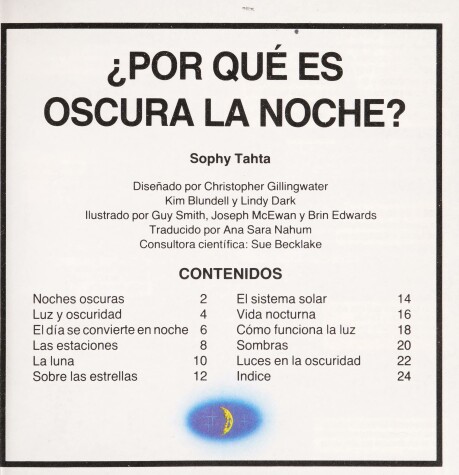 Cover of Por Que Es Oscura la Noche?