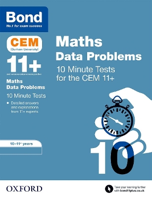 Cover of Bond 11+: CEM Maths Data 10 Minute Tests: Ready for the 2025 exam