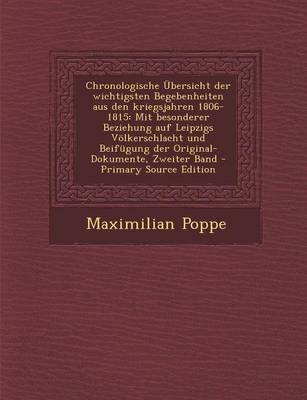 Book cover for Chronologische Ubersicht Der Wichtigsten Begebenheiten Aus Den Kriegsjahren 1806-1815