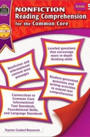 Cover of Nonfiction Reading Comprehension for the Common Core Grd 5