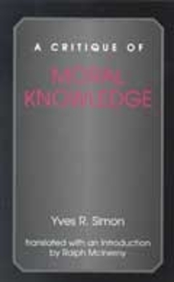 Book cover for A Critique of Moral Knowledge