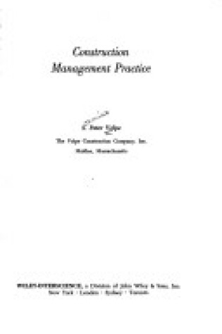 Cover of Construction Management Practice