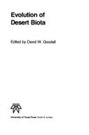 Cover of Evolution of Desert Biota