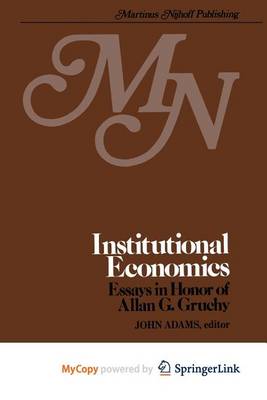 Book cover for Institutional Economics