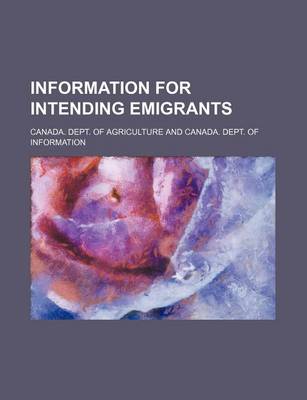 Book cover for Information for Intending Emigrants