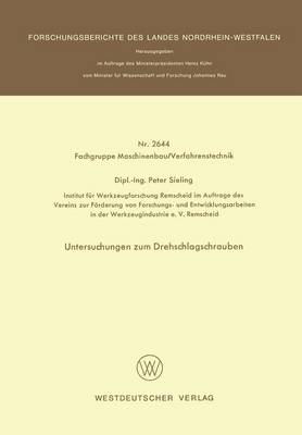 Book cover for Untersuchungen Zum Drehschlagschrauben