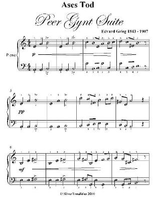 Book cover for Ases Tod Peer Gynt Suite Easy Piano Sheet Music