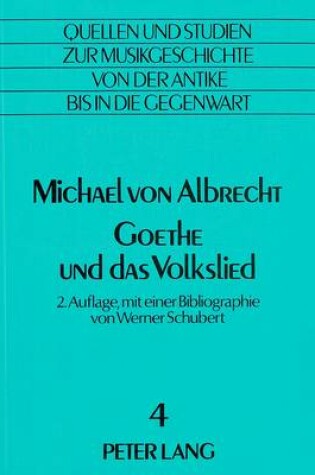 Cover of Goethe Und Das Volkslied