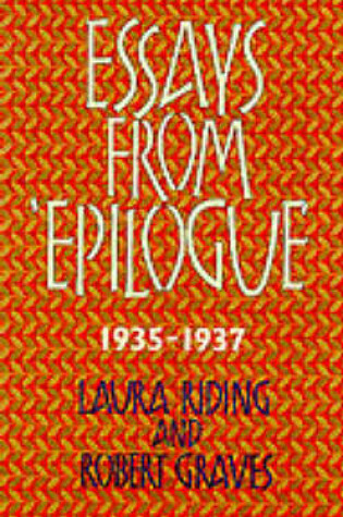 Cover of Essays from "Epilogue", 1935-1937