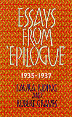 Book cover for Essays from "Epilogue", 1935-1937