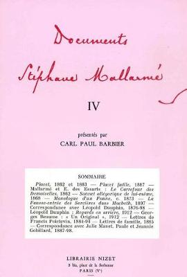 Book cover for Documents Stephane Mallarme IV