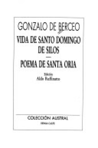 Cover of Vida de Santo Domingo de Silos; Poema de Santa Oria