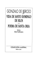 Cover of Vida de Santo Domingo de Silos; Poema de Santa Oria