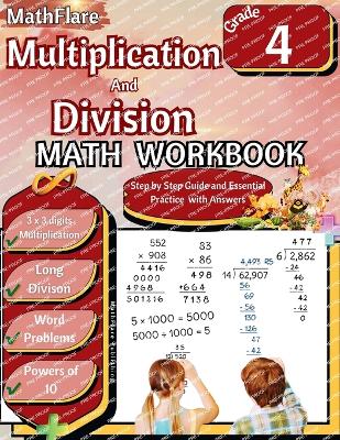 Book cover for Multiplication and Division Math Workbook 4th Grade