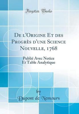 Book cover for de l'Origine Et Des Progrès d'Une Science Nouvelle, 1768